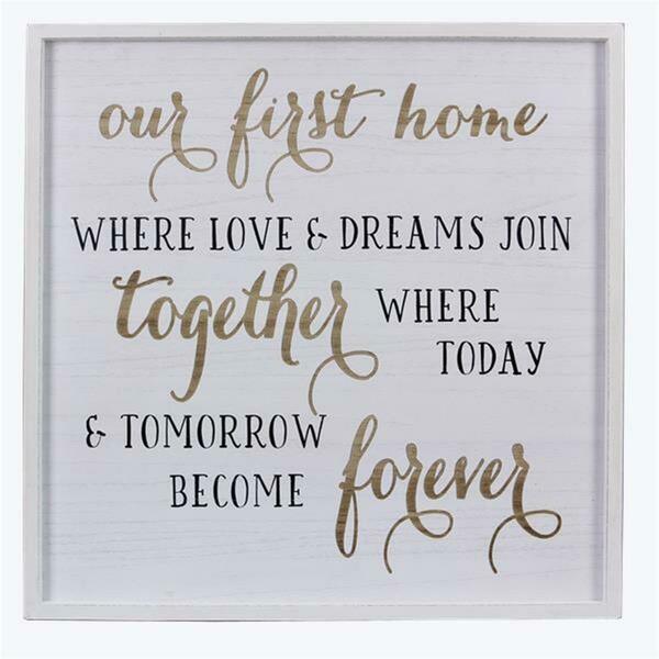 Youngs Wood Framed First Home Wall Sign 21542